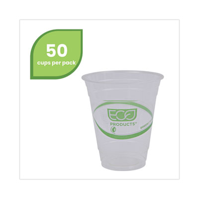 Eco-Products GreenStripe Renewable and Compostable Cold Cups Convenience Pack, 12 oz, Clear, 50/Pack (ECOEPCC12GSPK)