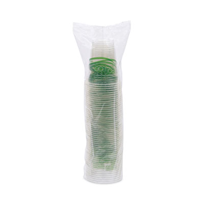 Eco-Products GreenStripe Renewable and Compostable Cold Cups Convenience Pack, 12 oz, Clear, 50/Pack (ECOEPCC12GSPK)