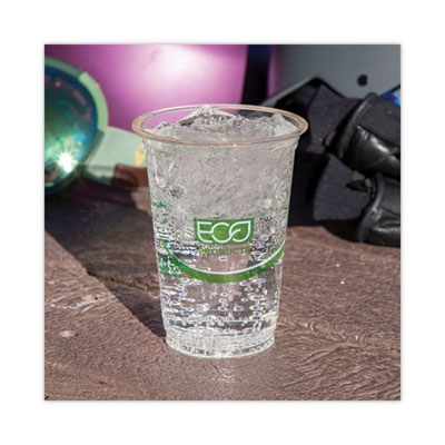 Eco-Products GreenStripe Renewable and Compostable Cold Cups Convenience Pack, 12 oz, Clear, 50/Pack (ECOEPCC12GSPK)