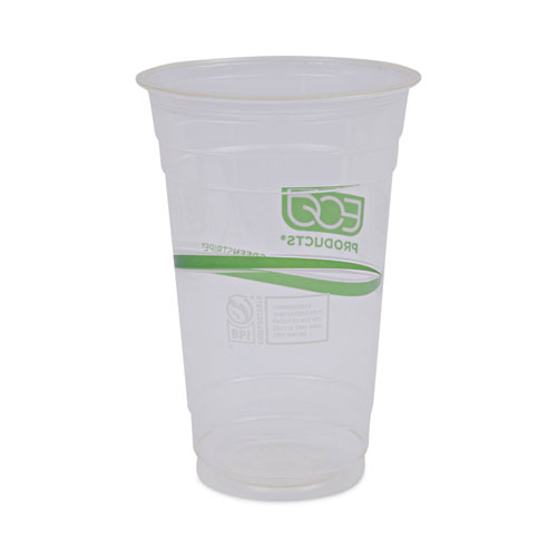 Eco-Products GreenStripe Renewable and Compostable Cold Cups, 20 oz, Clear, 50/Pack, 20 Packs/Carton (EPCC20GS)