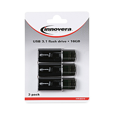 Innovera USB 3.0 Flash Drive, 16 GB, 3/Pack (IVR82316)