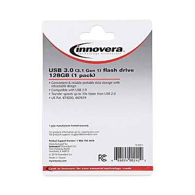 Innovera USB 3.0 Flash Drive, 128 GB (IVR82128)