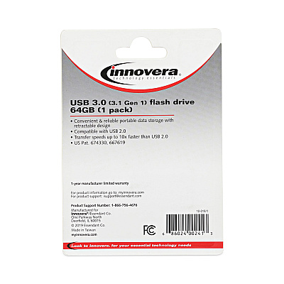 Innovera USB 3.0 Flash Drive, 64 GB (IVR82064)