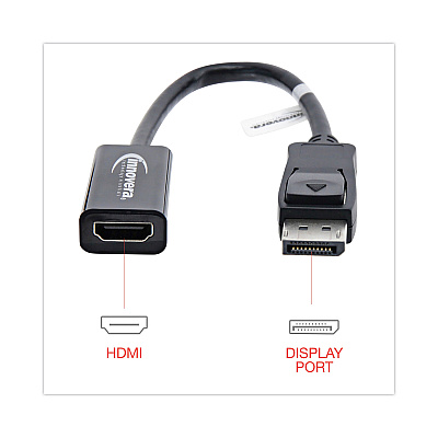 Innovera DisplayPort-HDMI Adapter, 0.65 ft, Black (IVR30042)