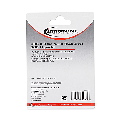 Innovera USB 3.0 Flash Drive, 8 GB (IVR82008)