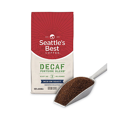 Seattle's Best Port Side Blend Ground Coffee, Decaffeinated Medium Roast, 12 oz Bag, 6/Carton (SBK11008565CT)