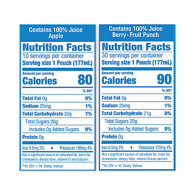 Capri Sun 100% Juice Pouches Variety Pack, 6 oz, 40 Pouches/Carton (GRR22000720)