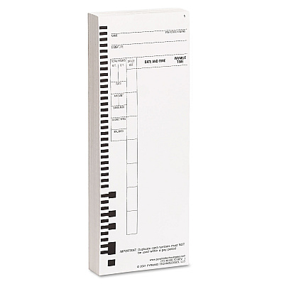 Time Clock Cards for Pyramid Technologies 4000, One Side, 3.5 x 8.5, 100/Pack (PTI4410010)