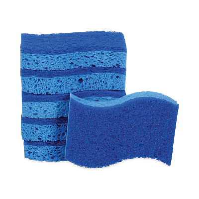 Scotch-Brite Non-Scratch Multi-Purpose Scrub Sponge, 4.4 x 2.6, 0.8" Thick, Blue, 6/Pack (MMM526)