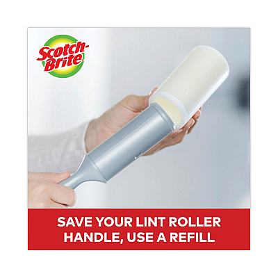 Scotch-Brite Lint Roller Refill Roll, 60 Sheets/Roll (MMM836RFS60)