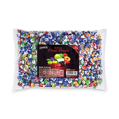 Colombina Delicate Fruit Drops Mini Fruit Filled Assortment, 2.2 lb Bag (GRR26900002)