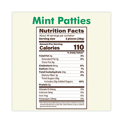 Pearson's Mint Patties,175 Individually Wrapped, 3 lb Bag (GRR20900558)