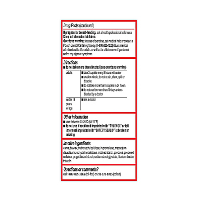 Tylenol 8-Hour Arthritis Pain Extended Release Tablets, 650 mg, 290/Bottle (GRR22000640)