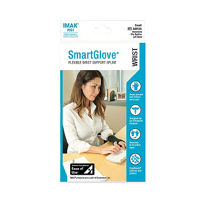 IMAK RSI SmartGlove Wrist Wrap, Small, Fits Hands Up to 3.25" Wide, Black (IMAA20125)