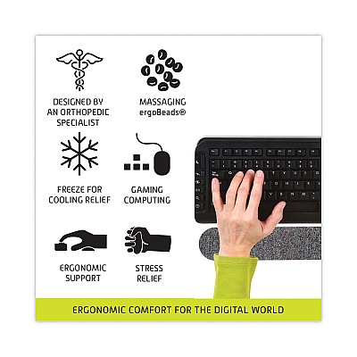 IMAK Ergo Keyboard Wrist Cushion, 10 x 6, Gray (IMAA10161)