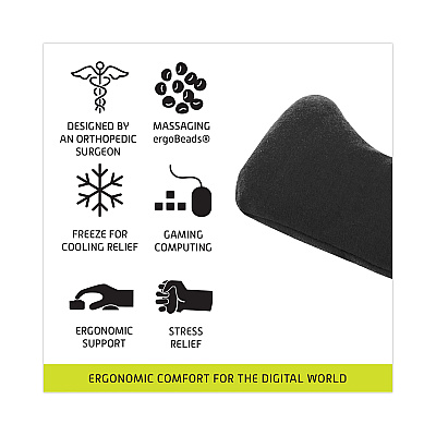 IMAK Ergo Mouse Wrist Cushion, 5.75 x 3.75, Black (IMAA10165)