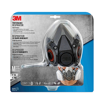 3M Half Facepiece Paint Spray/Pesticide Respirator, Medium (MMM6211PA1A)