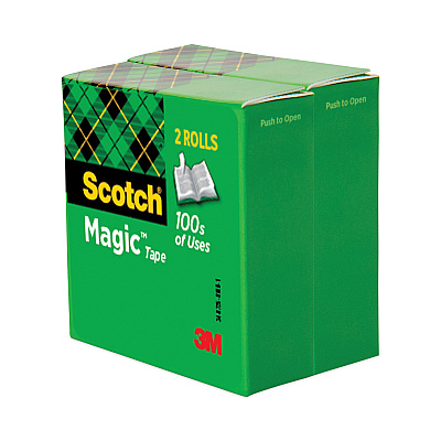 Scotch Magic Tape Refill, 3" Core, 0.75" x 72 yds, Clear, 2/Pack (MMM8102P3472)