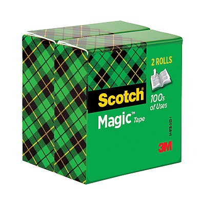 Scotch Magic Tape Refill, 3" Core, 0.75" x 72 yds, Clear, 2/Pack (MMM8102P3472)