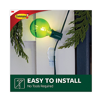 Command All Weather Hooks and Strips, Small, Plastic, Clear, 16 Clips and 20 Strips/Pack (MMM17017CLRAWES)