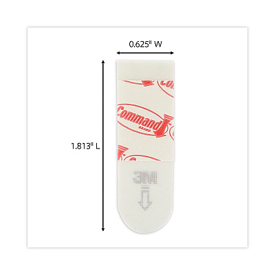 Command Poster Strips, Removable, Holds Up to 1 lb per Pair, 1.63 x 2.75, White, 256/Pack (MMM17024S256NA)