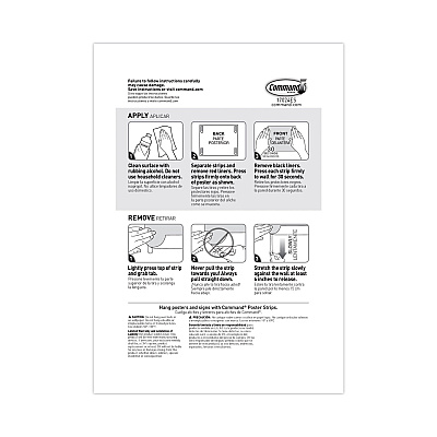 Command Poster Strips, Removable, Holds Up to 1 lb per Pair, 1.63 x 2.75, White, 256/Pack (MMM17024S256NA)