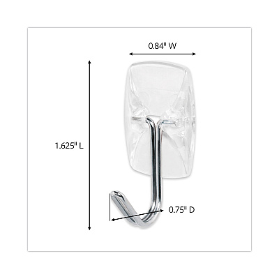 Command Clear Hooks and Strips, Small, Plastic/Metal, 0.5 lb, 9 Hooks and 12 Strips/Pack (MMM17067CLR9ES)
