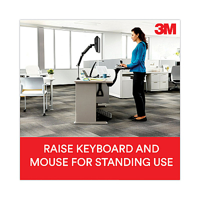 3M Sit/Stand Easy Adjust Keyboard Tray, Standard Platform, 25.5w x 12d, Black (MMMAKT170LE)