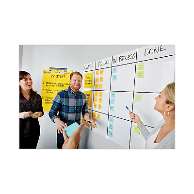 Post-it Dry Erase Surface with Adhesive Backing, 96 x 48, White Surface (MMMDEF8X4)