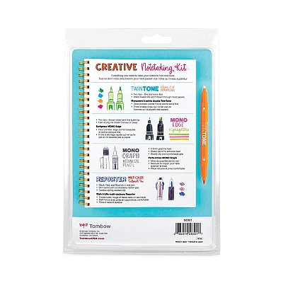 Tombow Creative Notetaking Kit, 0.7mm Ballpoint Pen, 0.5mm HB Pencil, (4) Bullet/Chisel Tip Markers,(3) Chisel/Fine Tip Highlighters (TOM56301)