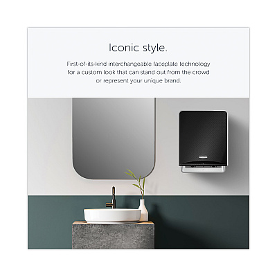 Kimberly-Clark ICON Automatic Roll Towel Dispenser, 20.12 x 16.37 x 13.5, Black Mosaic (KCC58720)
