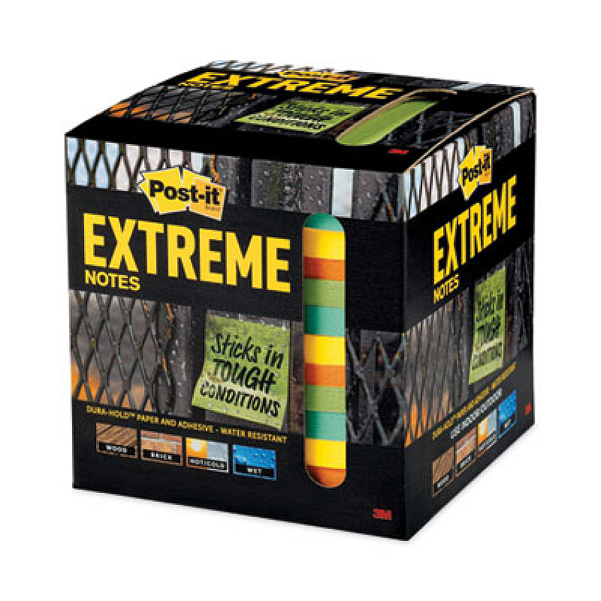 Post-it Extreme Notes Water-Resistant Self-Stick Notes, 3