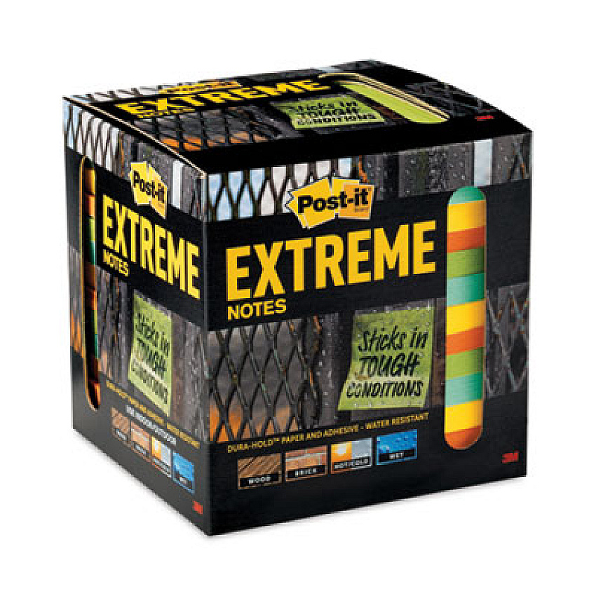 Post-it Extreme Notes Water-Resistant Self-Stick Notes, 3