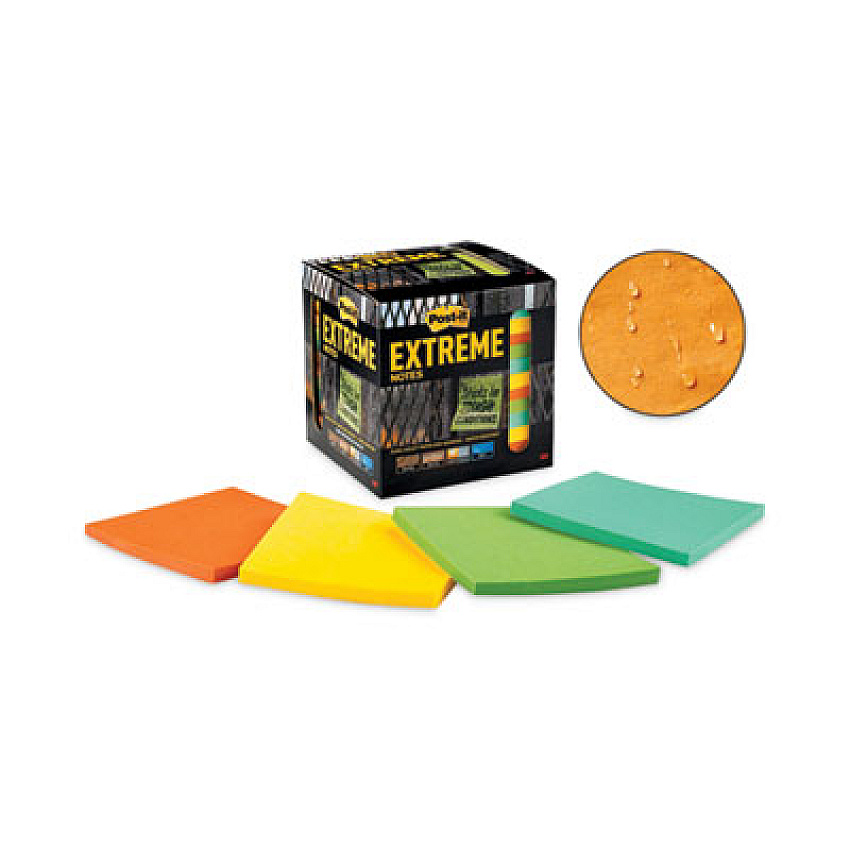 Post-it Extreme Notes Water-Resistant Self-Stick Notes, 3