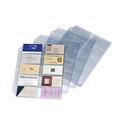 Cardinal Business Card Refill Pages, For 2 x 3.5 Cards, Clear, 20 Cards/Sheet, 10 Sheets/Pack (CRD7856000)