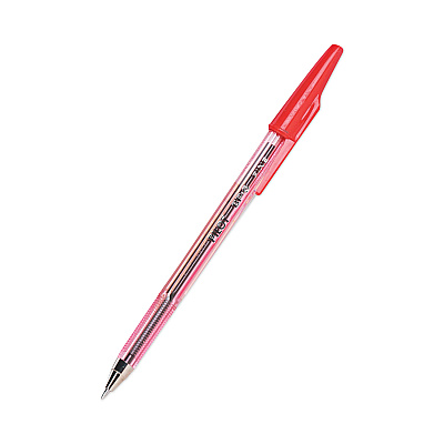 Pilot Better Ballpoint Pen, Stick, Fine 0.7 mm, Red Ink, Translucent Red Barrel, Dozen (PIL37011)