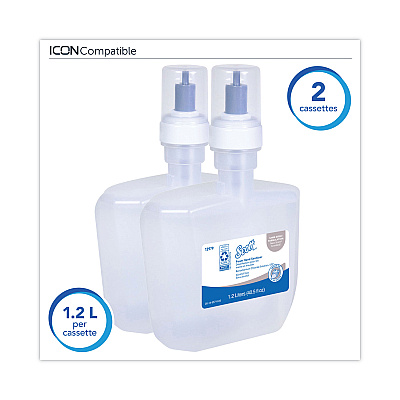 Scott Essential Alcohol-Free Foam Hand Sanitizer, 1,200 mL, Unscented, 2/Carton (KCC12979)