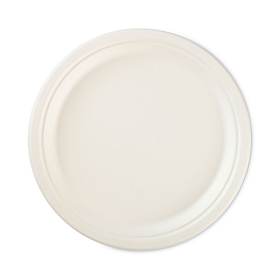 Hefty ECOSAVE Tableware, Plate, Bagasse, 10.13" dia, White, 16/Pack (RFPD71016PK)