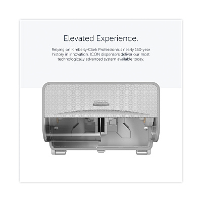 Kimberly-Clark ICON Coreless Standard Roll Toilet Paper Dispenser, 8.43 x 13 x 7.25, Silver Mosaic (KCC53698)