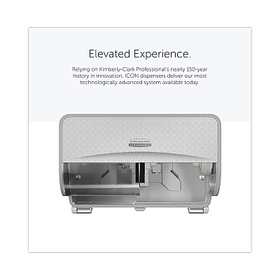 Kimberly-Clark ICON Coreless Standard Roll Toilet Paper Dispenser, 8.43 x 13 x 7.25, White Mosaic (KCC58712)