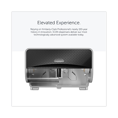 Kimberly-Clark ICON Coreless Standard Roll Toilet Paper Dispenser, 8.43 x 13 x 7.25, Black Mosaic (KCC58722)