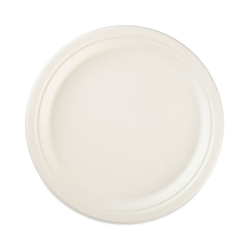 Hefty ECOSAVE Tableware, Plate, Bagasse, 6.75" dia, White, 30/Pack, 12 Packs/Carton (D77300)