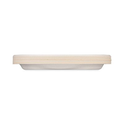 Hefty ECOSAVE Tableware, Plate, Bagasse, 10.13" dia, White, 16/Pack, 12 Packs/Carton (RFPD71016)