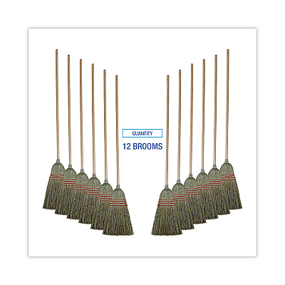 Boardwalk Mixed Fiber Maid Broom, Mixed Fiber Bristles, 55" Overall Length, Natural, 12/Carton (BWK920YCT)
