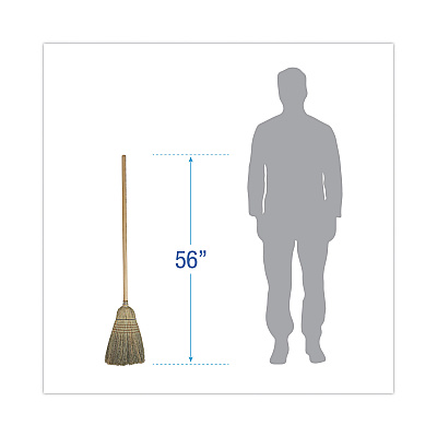 Boardwalk Warehouse Broom, Corn Fiber Bristles, 56" Overall Length, Natural, 12/Carton (BWK932CCT)