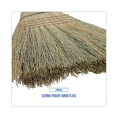 Boardwalk Warehouse Broom, Corn Fiber Bristles, 56" Overall Length, Natural, 12/Carton (BWK932CCT)