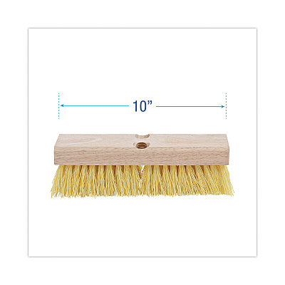 Boardwalk Deck Brush Head, 2" Cream Polypropylene Bristles, 10" Brush (BWK3310)