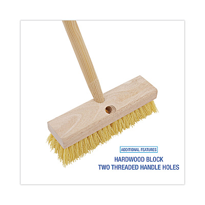 Boardwalk Deck Brush Head, 2" Cream Polypropylene Bristles, 10" Brush (BWK3310)