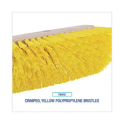 Boardwalk Dual-Surface Scrub Brush, Yellow Polypropylene Bristles, 10" Brush, Plastic Handle (BWK3410)