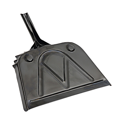Boardwalk Metal Dust Pan, 12 x 14, 5" Handle, 20-Gauge Steel, Black (BWK04212EA)